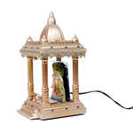 Goddess Radha And Lord Krishna Is Sitting In The Temple - 11 × 6 Inches | Golden Floor Rested Home Temple Light | Home Decor | Office Decoration | Mandir Decoration And Gifts