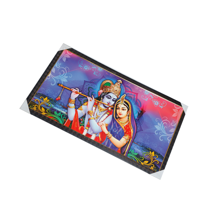 Goddess Radha And Lord Krishan Photo Frame - 21 × 39 Inches | For Pooja Temple | Home Decor And Gifts