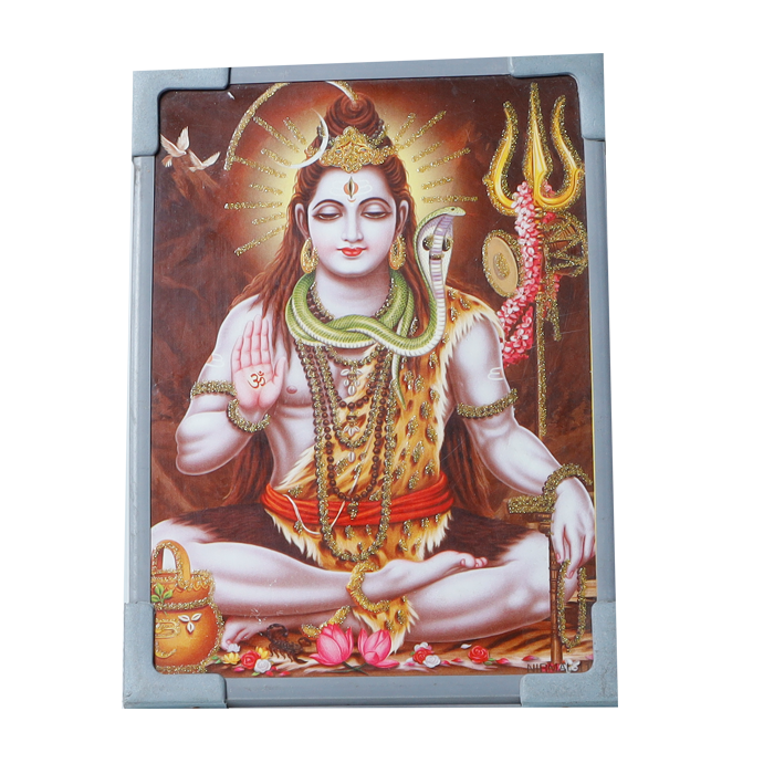 Lord Shiv Shankar Bholenath Ji Photo Frame - 7 × 5 Inches | For Pooja Temple | Home Decor | Office Decoration | Mandir Decoration And Gifts