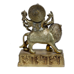 Brass Murti Goddess Durga Mata Is Sitting On Lion | For Pooja Temple | Home Decor | Office & Mandir Decoration And Gifts