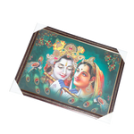 Goddess Radha And Lord Krishan Photo Frame - 20 × 26 Inches | For Pooja Temple | Home Decor And Gifts