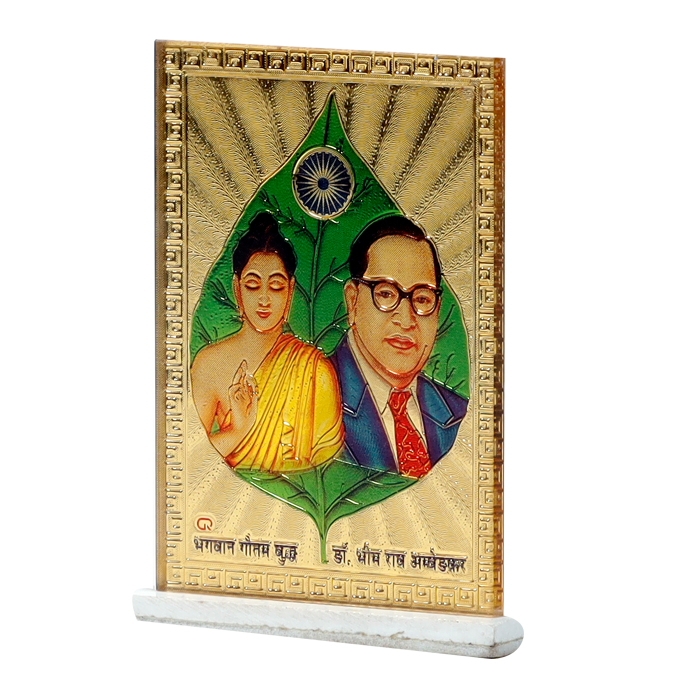 Dr. Bhim Rao Ambedkar with Gautam Buddha Photo - 4 × 2 Inches | For Pooja Temple | Home Decor | Car Dashboard | Office & Mandir Decoration And Gifts