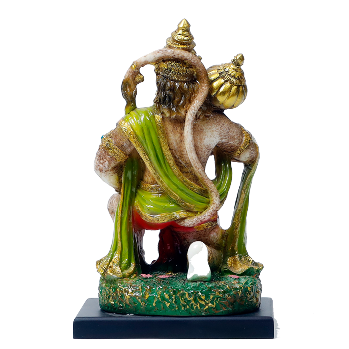 Lord Veer Bajrang Bali Hanuman Ji Marble Dust Murti Idol - 9 x 5 Inches | For Pooja Temple | Home Decor | Office Decoration | Mandir Decoration And Gifts