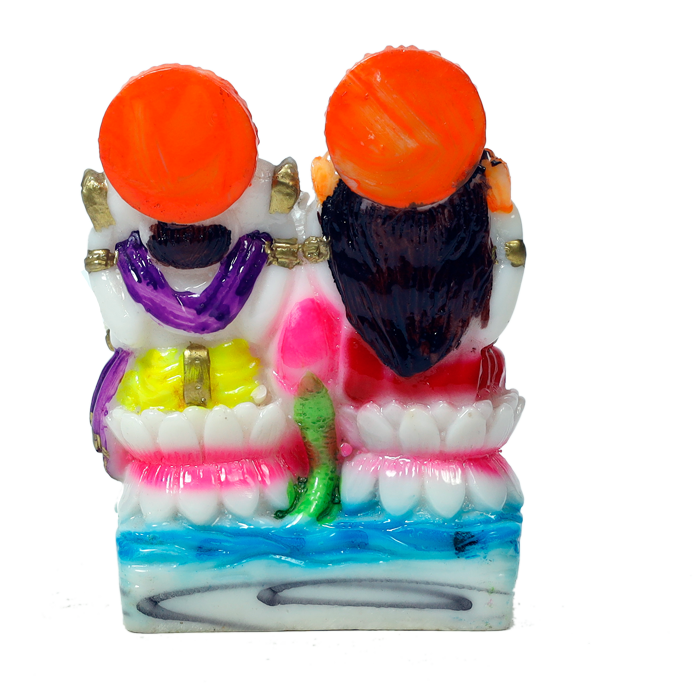Goddess Lakshmi Mata & Lord Ganesha Is Sitting On Throne Marble Dust Murti Idol - 5 x 3 Inches | For Pooja Temple | Home Decor | Office Decoration | Mandir Decoration And Gifts