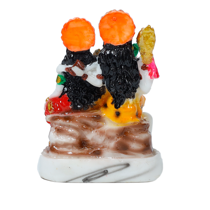 Lord Shiva Family Is Sitting On The Throne | Marble Dust Murti Idol - 4 × 3 Inches | For Pooja Temple | Home Decor | Office Decoration | Mandir Decoration And Gifts