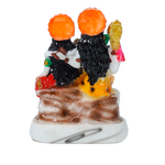 Lord Shiva Family Is Sitting On The Throne | Marble Dust Murti Idol - 4 × 3 Inches | For Pooja Temple | Home Decor | Office Decoration | Mandir Decoration And Gifts