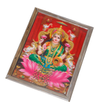 Goddess Lakshmi Mata Is Sitting On Lotus Flower Photo Frame - 17 × 13 Inches | For Pooja Temple | Home Decor And Gifts