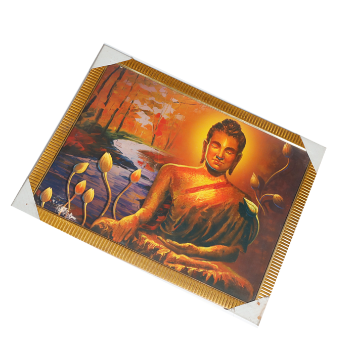 Lord Gautam Buddha Photo Frame - 26 × 20 Inches | For Pooja Temple | Home Decor And Gifts