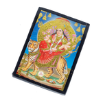 Goddess Durga Mata Is Sitting On The Lion Photo Frame - 7 x 5 Inches | For Pooja Temple | Home Decor | Office Decoration | Mandir Decoration And Gifts