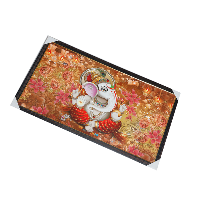 Lord Ganesha Photo Frame - 21 × 39 Inches | For Pooja Temple | Home Decor And Gifts