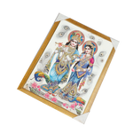 Goddess Radha And Lord Krishan Photo Frame - 26 × 20 Inches | For Pooja Temple | Home Decor And Gifts