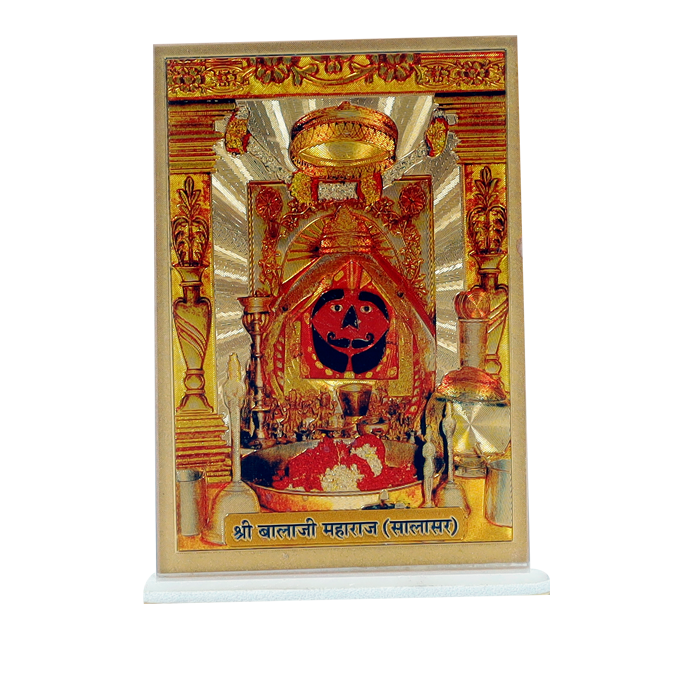 Shree Salasar Balaji Maharaj Photo - 4 × 2 Inches | For Pooja Temple | Home Decor | Car Dashboard | Office & Mandir Decoration And Gifts