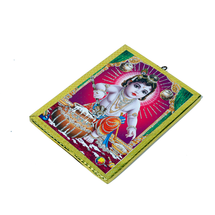 Lord Bal Gopal Krishna Photo Frame - 7 x 5 Inches | For Pooja Temple | Home Decor | Office Decoration | Mandir Decoration And Gifts