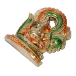 Lord Ganesha Is Sitting On Throne | decorative Plastic Murti Idol - 7 × 5 Inches | For Pooja Temple | Home Decor | Office & Mandir Decoration And Gifts