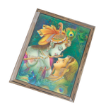 Goddess Radha And Lord Krishan Photo Frame - 17 × 13 Inches | For Pooja Temple | Home Decor And Gifts