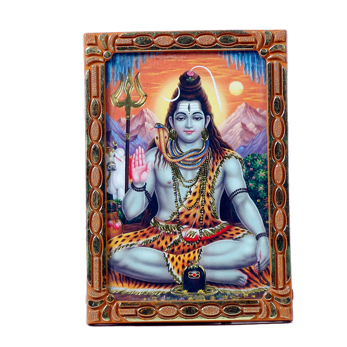 Lord Shiva Shankar Bholenath Photo Frame - 5 × 3 Inches | For Pooja Temple | Home Decor | Office Decoration | Mandir Decoration And Gifts