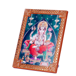 Lord Ganesha Is Sitting On Throne | Photo Frame - 8 x 6 Inches | For Pooja Temple | Home Decor | Office Decoration | Mandir Decoration And Gifts