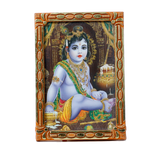 Lord Bal Gopal Krishna Photo Frame - 5 × 3 Inches | For Pooja Temple | Home Decor | Office Decoration | Mandir Decoration And Gifts