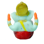 Lord Ganesha Is Sitting On Throne | Solid Plastic Murti Idol - 4 x 3 Inches | For Pooja Temple | Home Decor | Office Decoration | Mandir Decoration And Gifts