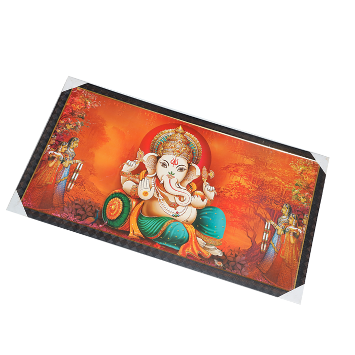 Lord Ganesha Photo Frame - 21 × 39 Inches | For Pooja Temple | Home Decor And Gifts