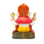 Lord Ganesha Is Sitting On The Throne | Marble Dust Murti Idol - 6 × 4 Inches | For Pooja Temple | Home Decor | Office Decoration | Mandir Decoration And Gifts