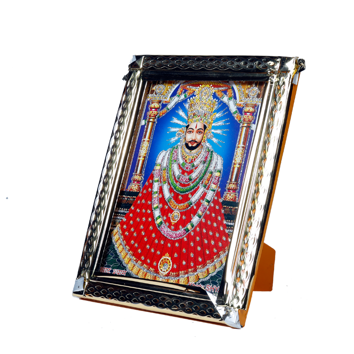 Shree Khatu Shyam Baba Photo Frame - 8 x 6 Inches | For Pooja Temple | Home Decor | Office Decoration | Mandir Decoration And Gifts