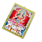 Goddess Vaibhav Maa Laxmi Photo Frame - 7 x 5 Inches | Showering Money with Pair of Elephant | For Pooja Temple | Home Decor | Office Decoration | Mandir Decoration And Gifts
