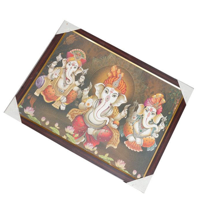 Lord Ganesha Photo Frame - 26 × 20 Inches | For Pooja Temple | Home Decor And Gifts