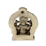 Brass Murti Ganesh Is Sitting On Throne - 3 × 2.5 Inches | For Pooja Temple | Home Decor | Office & Mandir Decoration And Gifts
