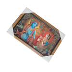 Goddess Radha And Lord Krishan Photo Frame - 20 × 15 Inches | For Pooja Temple | Home Decor And Gifts