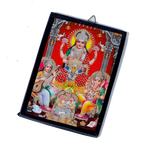 Goddess Lakshmi Mata, Lord Ganesha, Goddess Saraswati Mata And Kubera | Photo Frame - 7 x 5 Inches | For Pooja Temple | Home Decor | Office Decoration | Mandir Decoration And Gifts