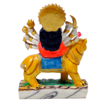 Goddess Durga Mata Is Sitting On The Lion | Marble Dust Murti Idol - 6 × 5 Inches | For Pooja Temple | Home Decor | Office Decoration | Mandir Decoration And Gifts