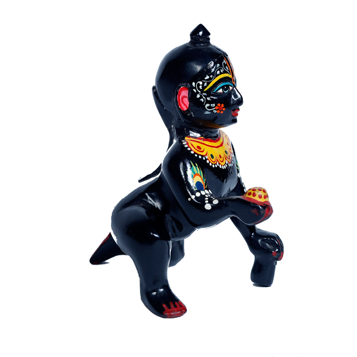 Brass Black Murti 7 No. Laddu Gopal | Laddu Gopal For Janmashtami Special - 6 × 4 Inches | For Pooja Temple | Home Decor | Office & Mandir Decoration And Gifts