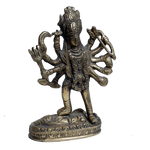 Brass Murti Kali Mata Standing On Lord Shiva - 6 × 4.5 Inches | For Pooja Temple | Home Decor | Office & Mandir Decoration And Gifts
