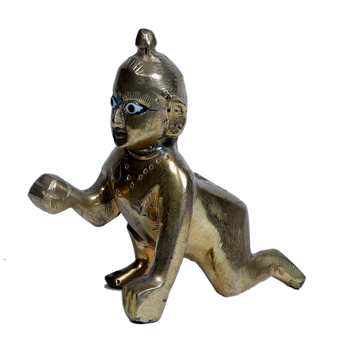 Brass Murti 2 No. Laddu Gopal | Laddu Gopal For Janmashtami Special - 3 × 1.8 Inches | For Pooja Temple | Home Decor | Office & Mandir Decoration And Gifts
