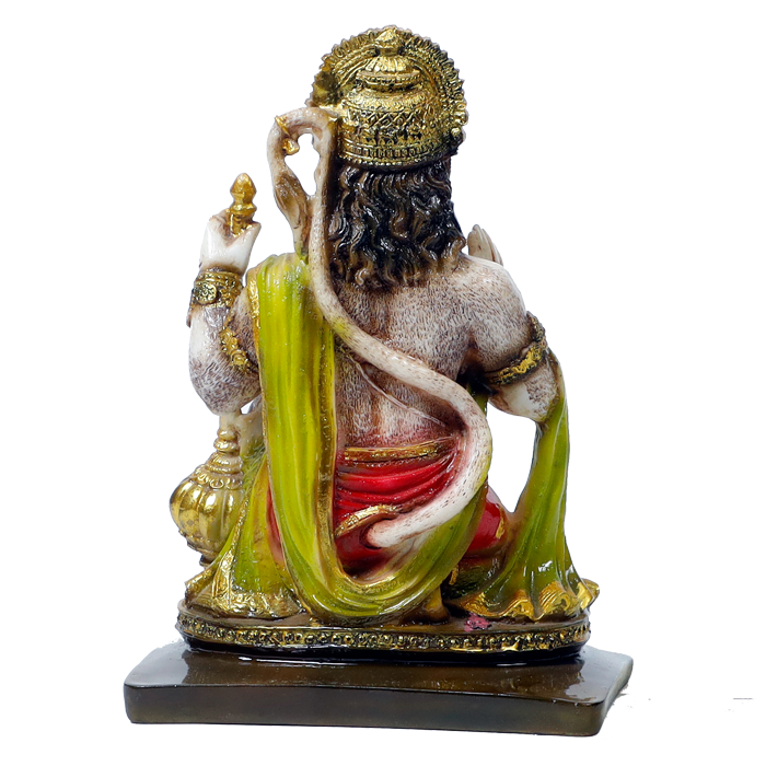Lord Veer Bajrang Bali Hanuman Ji Marble Dust Murti Idol - 9 x 5 Inches | For Pooja Temple | Home Decor | Office Decoration | Mandir Decoration And Gifts