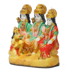 Lord Ram Darbar Marble Dust Murti Idol - 5 × 5 Inches | For Pooja Temple | Home Decor | Office Decoration | Mandir Decoration And Gifts
