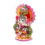 Lord Ganesha Is Sitting On Throne | Terracotta Clay Murti Idol - 5 × 3 Inches | For Pooja Temple | Home Decor | Office Decoration | Mandir Decoration And Gifts