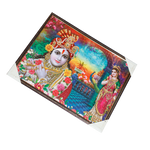 Goddess Radha And Lord Krishan Photo Frame - 25 × 19 Inches | For Pooja Temple | Home Decor And Gifts