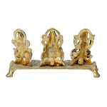 Brass Murti Goddess Lakshmi And Lord Ganesha Is Sitting On Throne - 3 × 7 Inches | For Pooja Temple | Home Decor | Office & Mandir Decoration And Gifts