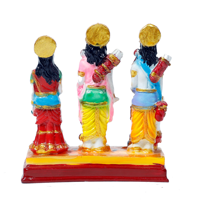 Lord Ram Darbar Marble Dust Murti Idol - 5 × 3 Inches | For Pooja Temple | Home Decor | Office Decoration | Mandir Decoration And Gifts