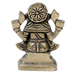 Brass Murti Lord Ganesha Is Sitting On Throne - 2.5 × 2 Inches | For Pooja Temple | Home Decor | Office & Mandir Decoration And Gifts