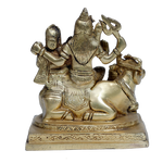 Brass Murti Lord Shiva Family | God Shiva, Parvati, Ganesh And Kartikeya Murti - 6 × 5 Inches | For Pooja Temple | Home Decor And Gifts