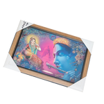 Goddess Radha And Lord Krishan Photo Frame - 20 × 15 Inches | For Pooja Temple | Home Decor And Gifts