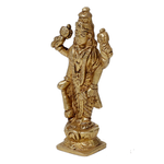 Brass Murti Lord Vishnu Bhagwan - 3.5 × 2 Inches | For Pooja Temple | Home Decor | Office & Mandir Decoration And Gifts