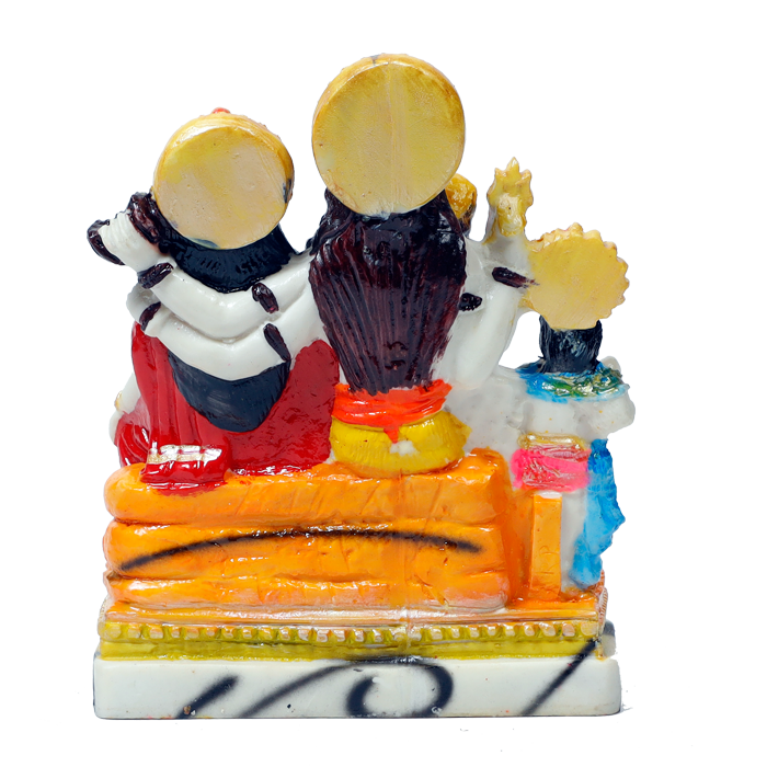 Lord Shiva Family Marble Dust Murti Idol | God Shiva, Parvati, Ganesh And Kartikeya - 7 × 5 Inches | For Pooja Temple | Home Decor | Office Decoration | Mandir Decoration And Gifts