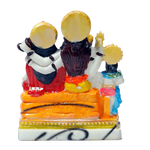 Lord Shiva Family Marble Dust Murti Idol | God Shiva, Parvati, Ganesh And Kartikeya - 7 × 5 Inches | For Pooja Temple | Home Decor | Office Decoration | Mandir Decoration And Gifts