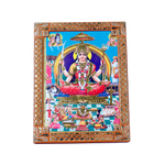 Goddess Santoshi Mata Is Sitting On Throne Photo Frame - 8 x 6 Inches | For Pooja Temple | Home Decor | Office Decoration | Mandir Decoration And Gifts