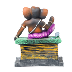 Lord Ganesha Is Sitting On The Throne Terracotta Clay Murti Idol - 7 × 4 Inches | For Pooja Temple | Home Decor | Office Decoration | Mandir Decoration And Gifts