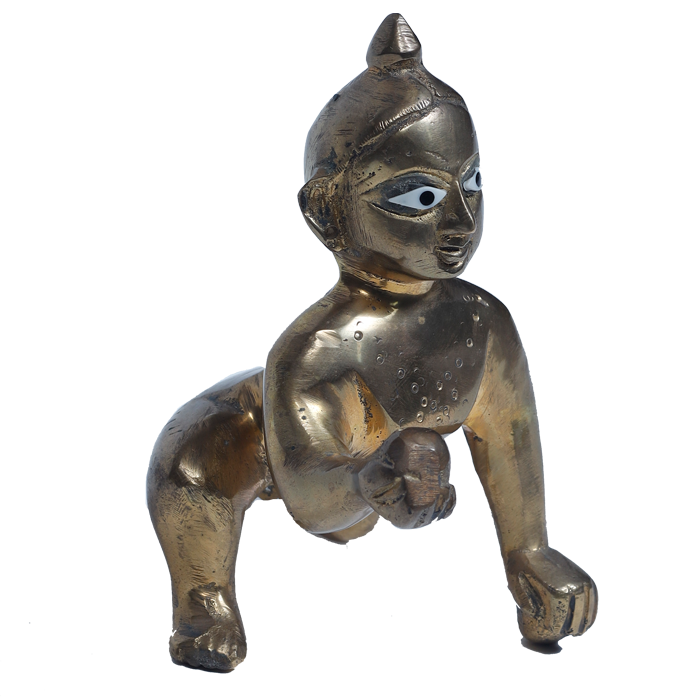 Brass Murti 5 No. Laddu Gopal | Laddu Gopal For Janmashtami Special - 5.5 × 3 Inches | For Pooja Temple | Home Decor | Office & Mandir Decoration And Gifts